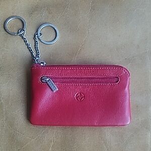 Idogi Italian Leather Red Card Wallet Keychain